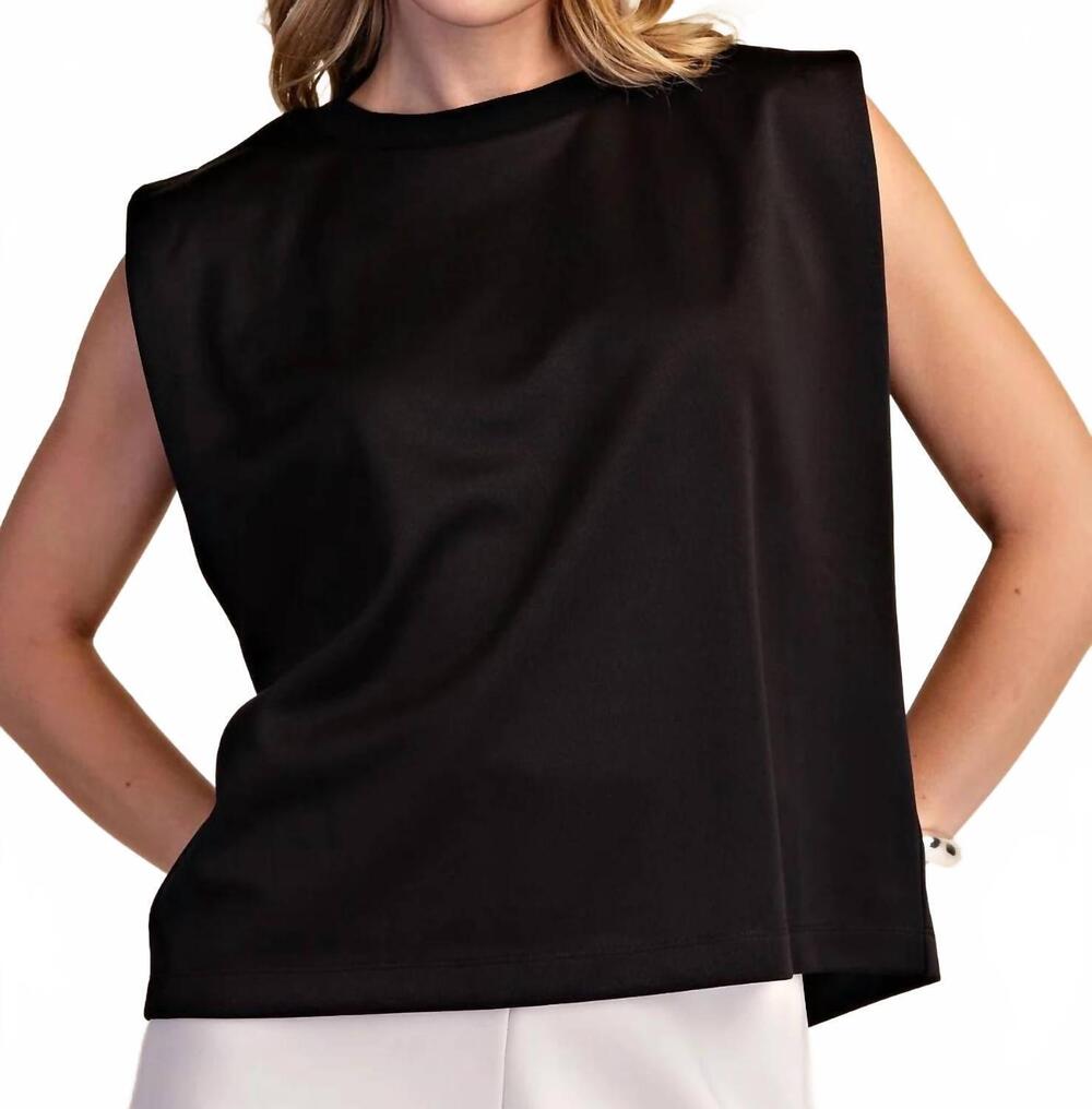 NEW GLAM rhobes sleeveless everyday top in black